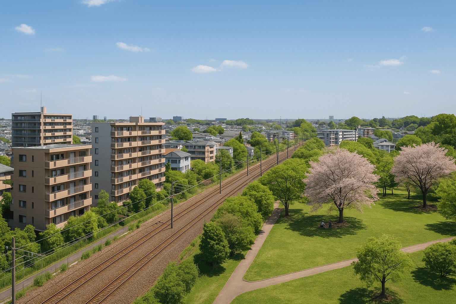 Affordable neighborhoods near Tokyo with residential apartments and train access