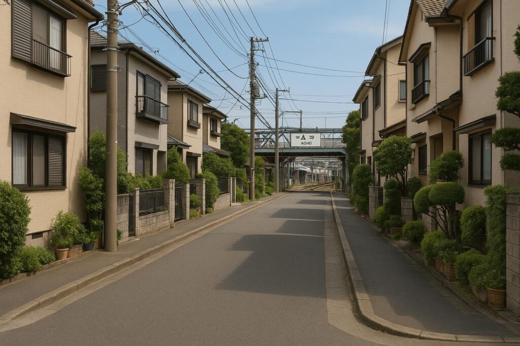 Quiet residential street in Aoto, Katsushika Ward