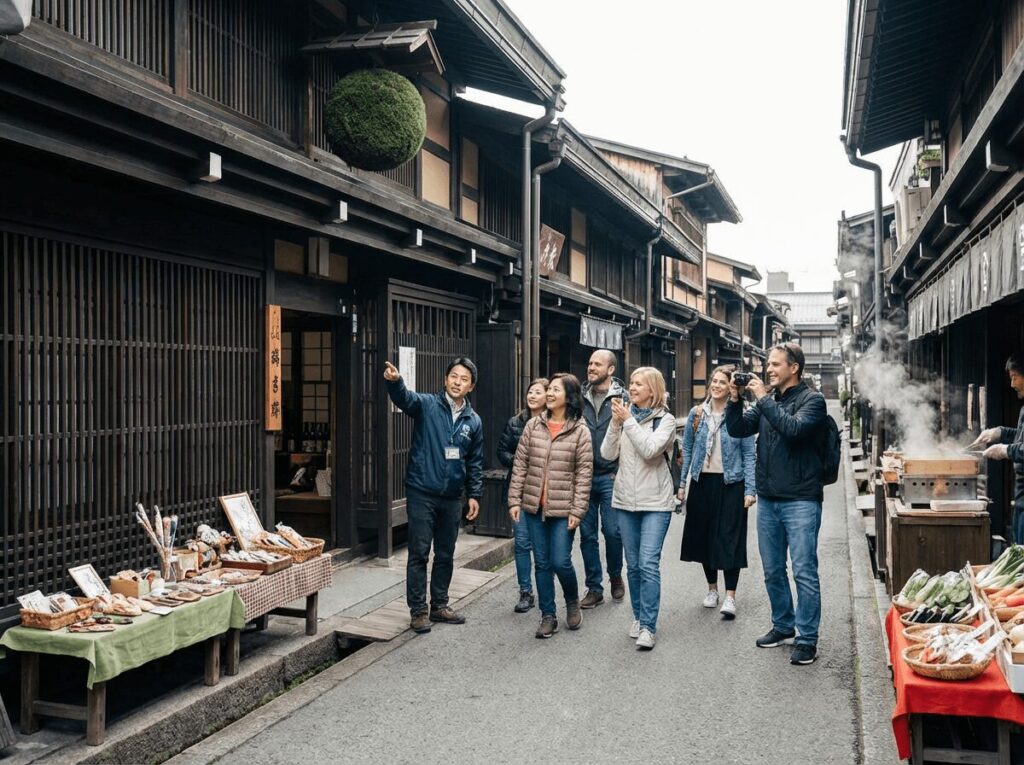 Private walking tour through Takayama's historic Sanmachi Suji district with local guide