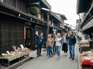Private walking tour through Takayama's historic Sanmachi Suji district with local guide