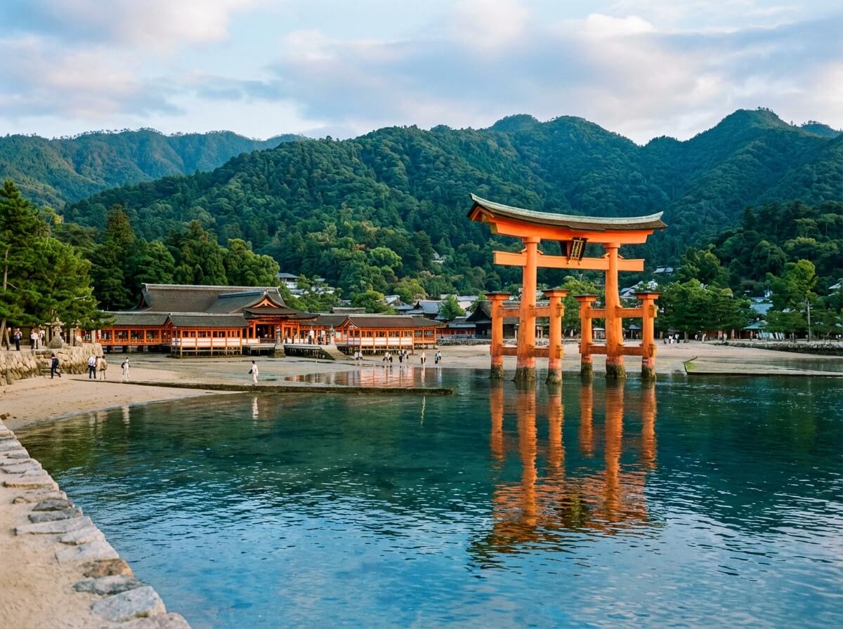Hiroshima Peace Memorial and Miyajima floating torii gate