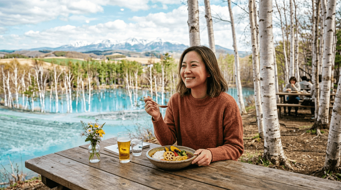 Furano and Biei sightseeing with Blue Pond and a local curry lunch in Hokkaido