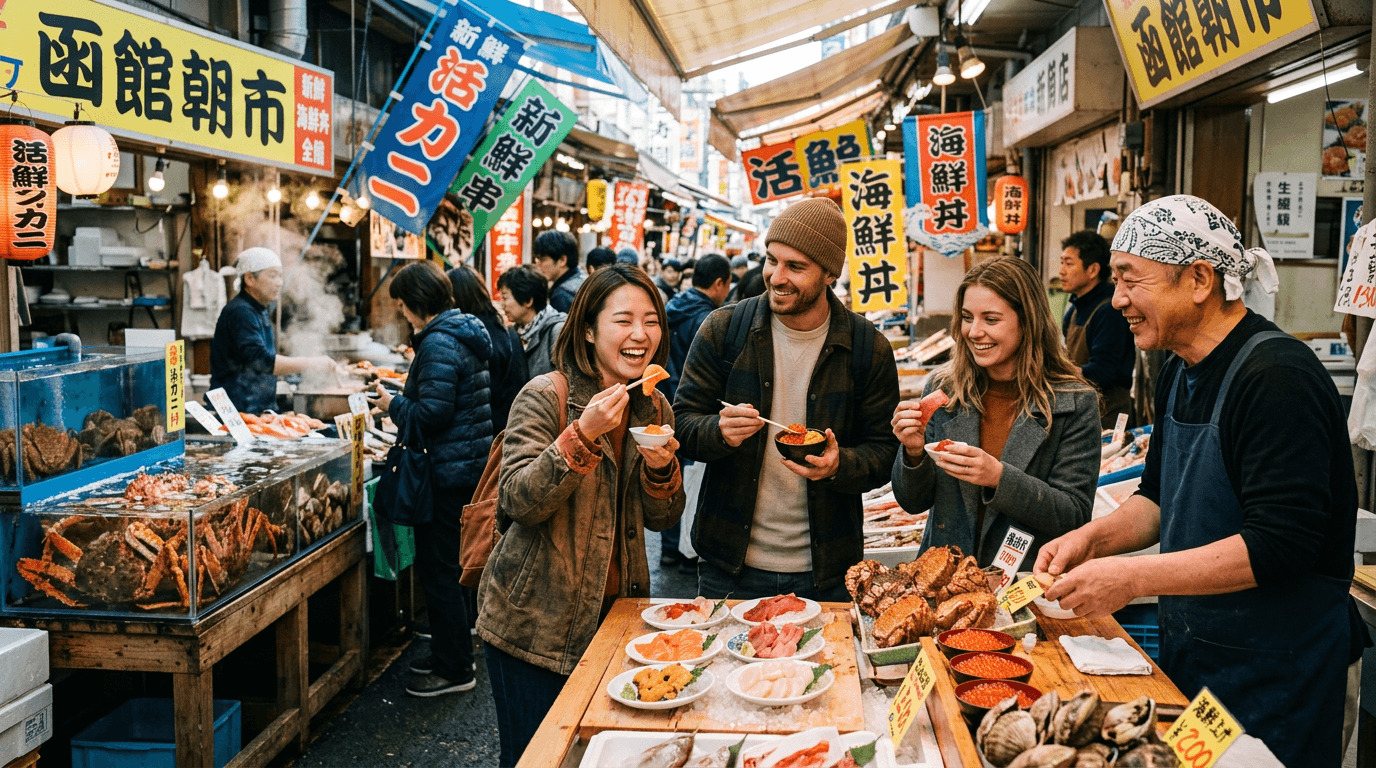 Hakodate Morning Market tour with seafood tasting options